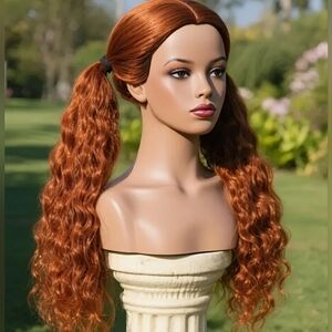 Gorgeous Copper Red Wavy Hair Wig